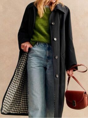 Sezane Clyde Coat - Black & Ecru - Size 32 / 0 - Sold Out Online NWOT